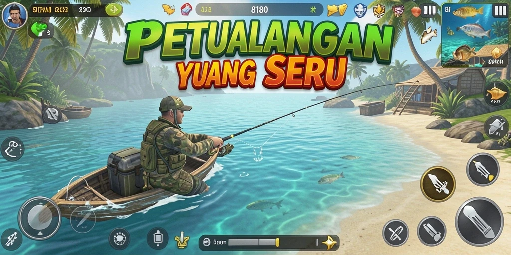 Gameplay 8180 menunjukkan aksi memancing yang mendebarkan.