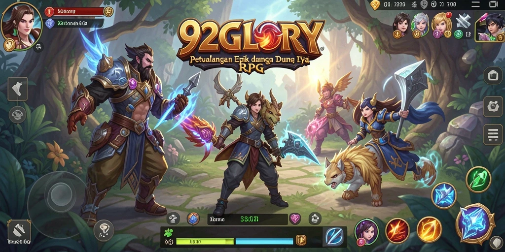 Tampilan gameplay menakjubkan dalam dunia RPG 92GLORY.