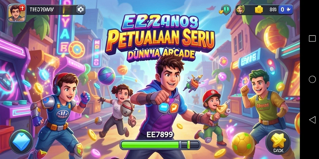 Screenshot gameplay EE789 menampilkan tantangan seru dalam permainan Arcade.