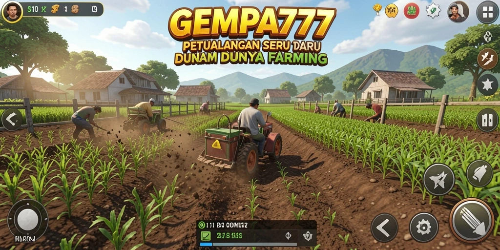 Tampilan gameplay seru dalam <strong>GEMPA777</strong> saat bercocok tanam.