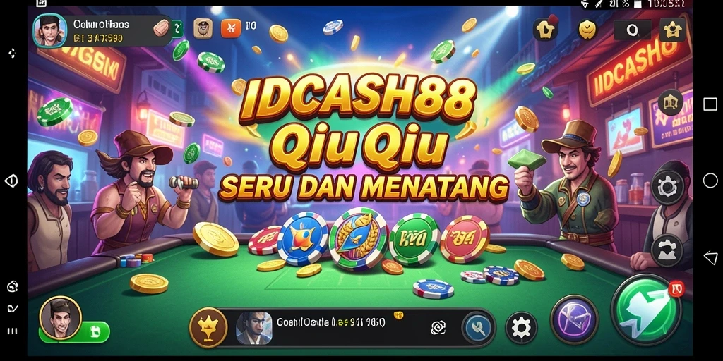 Screenshot gameplay IDCASH88 menampilkan suasana seru permainan QiuQiu.