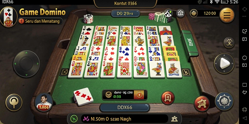 Tangkapan layar gameplay menarik dari permainan Domino di IDX66.