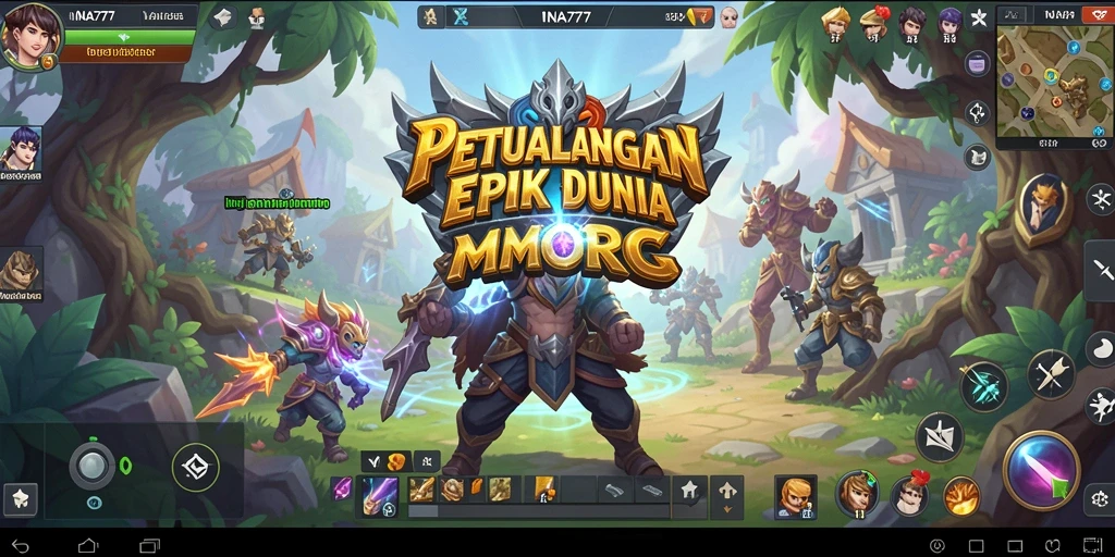 Tampilan gameplay epik dari <strong>INA777</strong> dalam dunia MMORPG.