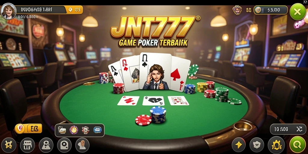 Tampilan gameplay poker yang mendebarkan dari JNT777.