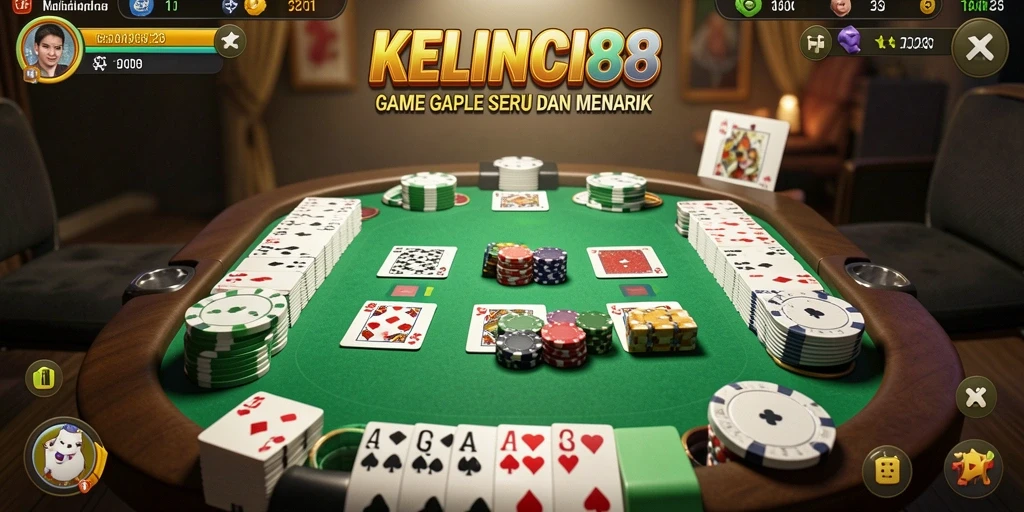 Screenshot KELINCI88 menampilkan gameplay Gaple yang seru.