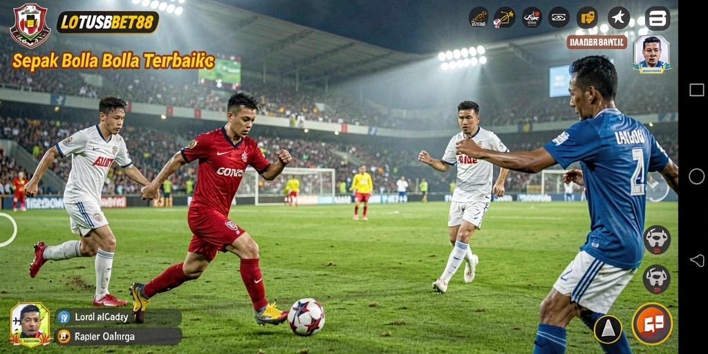 Tampilan gameplay LOTUSBET88 yang mengasyikkan saat bermain sepak bola.