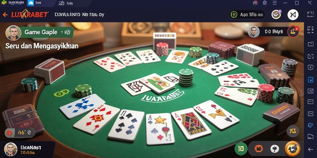 Screenshot gameplay Gaple LUXARABET yang menarik dan penuh aksi.
