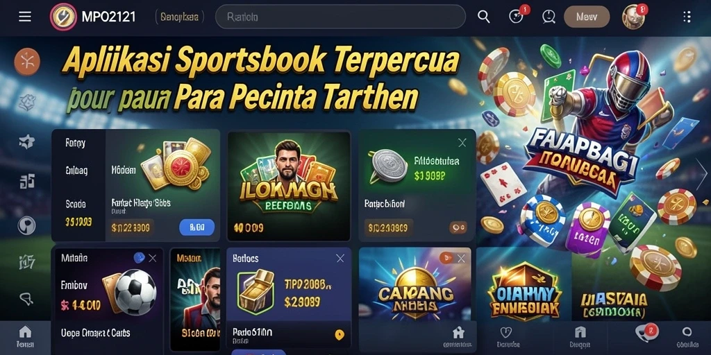 Tampilan utama aplikasi MPO2121 dengan berbagai pilihan taruhan olahraga.