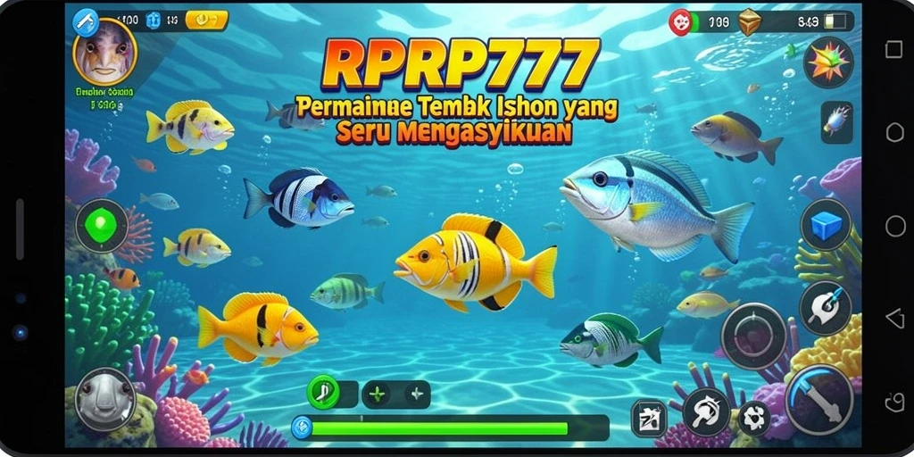 Menampilkan aksi tembak ikan yang seru dan interaktif.