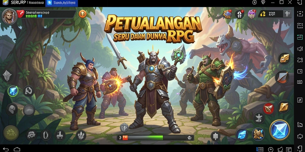 Tangkapan layar SERURP menunjukkan pertarungan intens dan dunia yang menakjubkan.