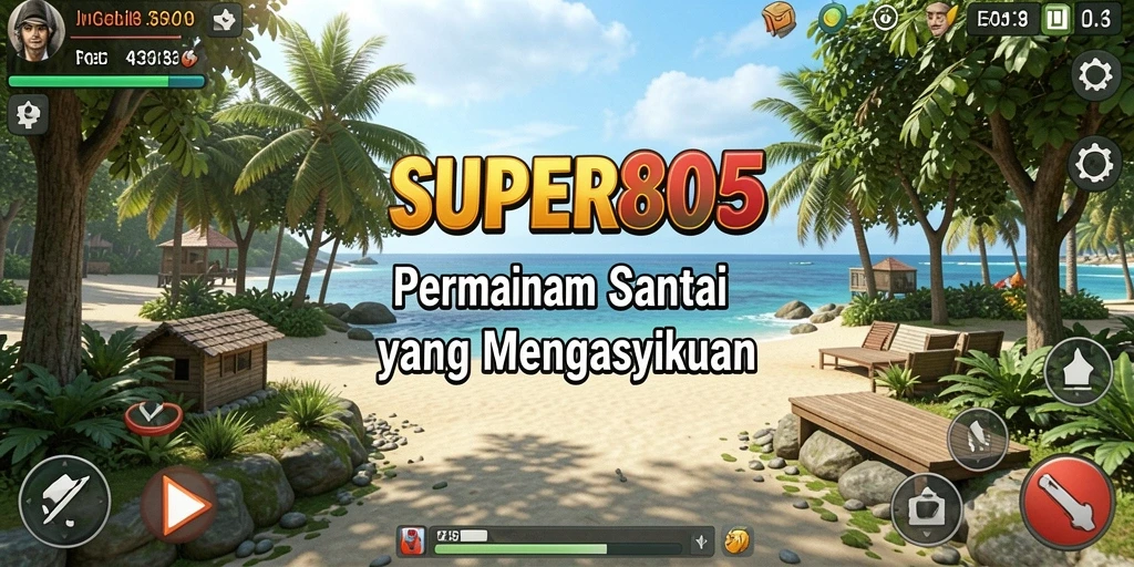 Tampilan gameplay SUPER805 yang menawan dan berwarna.
