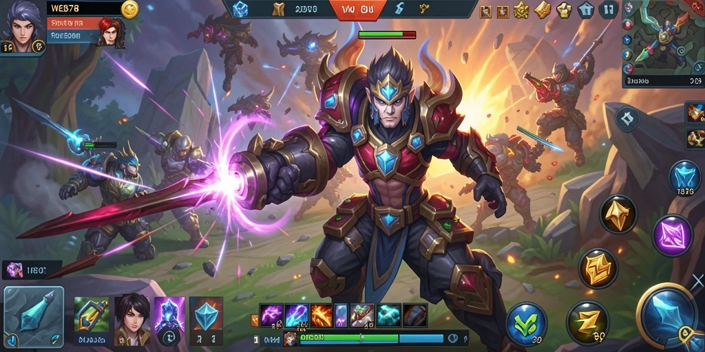 Tangkapan layar gameplay WE878 menampilkan aksi seru dalam pertarungan MOBA.